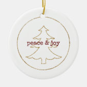 Gold Glitzer Kontur Weihnachtsbaum Keramik Ornament (Vorne)