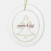 Gold Glitzer Kontur Weihnachtsbaum Keramik Ornament (Links)