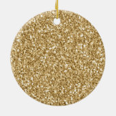 Gold Glitzer Kontur Weihnachtsbaum Keramik Ornament (Hinten)
