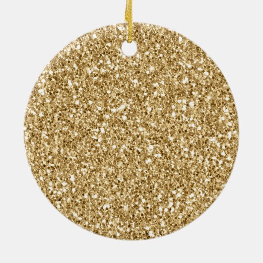 Gold Glitzer Kontur Weihnachtsbaum Keramik Ornament (Hinten)
