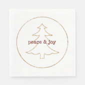 Gold Glitzer Kontur Weihnachtsbaum Serviette (Vorderseite)