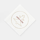 Gold Glitzer Kontur Weihnachtsbaum Serviette (Ecke)