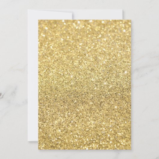 Gold Glitzer Kuchen Geburtstag Einladung (Rückseite)