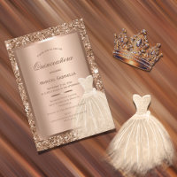 Gold Glitzer Kupfer Metallic Elegant Quinceñera