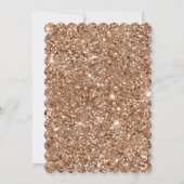 Gold Glitzer Kupfer Metallic Elegant Quinceñera Einladung (Rückseite)