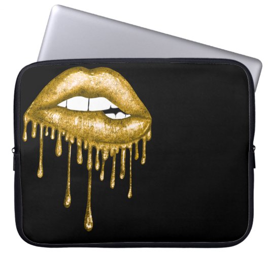 GOLD-GLITZER-LAPPEN LAPTOPSCHUTZHÜLLE (Vorderseite)