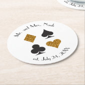 Gold Glitzer Las Vegas Wedding CustomDrink Unterse Runder Pappuntersetzer (Angewinkelt)