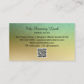 *~* Gold Glitzer Lashes QR Brows Extensions Visitenkarte (Rückseite)