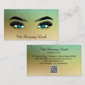 *~* Gold Glitzer Lashes QR Brows Extensions Visitenkarte (Vorne/Hinten)
