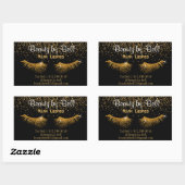 Gold Glitzer Lashes Rechteckiger Aufkleber (Blatt)