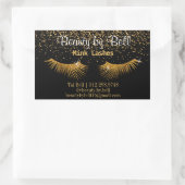Gold Glitzer Lashes Rechteckiger Aufkleber (Tasche)