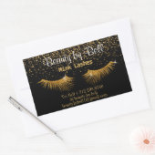 Gold Glitzer Lashes Rechteckiger Aufkleber (Umschlag)