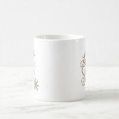 Gold Glitzer lassen es Schneekalligrafie Schneeflo Kaffeetasse (Mittel)