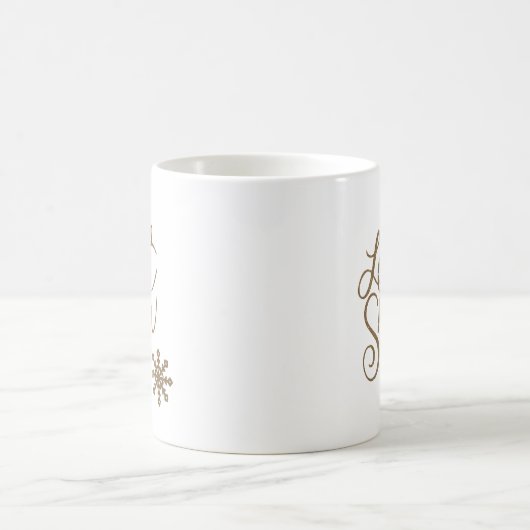 Gold Glitzer lassen es Schneekalligrafie Schneeflo Kaffeetasse (Mittel)
