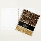 Gold Glitzer Leopard Girly Glam Monogram Planer (Anzeige)