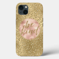 Gold Glitzer Leopard Print Blush Rose ist freundli