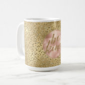 Gold Glitzer Leopard Print Blush Rose ist freundli Kaffeetasse (Vorderseite Links)