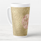 Gold Glitzer Leopard Print Blush Rose ist freundli Milchtasse (Linke Ecke)