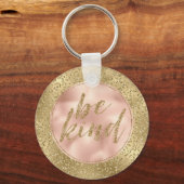 Gold Glitzer Leopard Print Blush Rose ist freundli Schlüsselanhänger (Vorderseite)