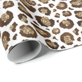 Gold Glitzer Leopard Print Geschenkpapier (Rolleneckpunkt)
