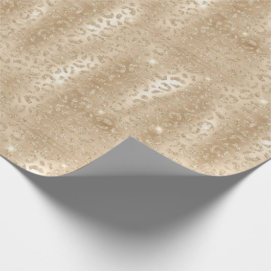 Gold Glitzer Leopard Print Geschenkpapier (Ecke)
