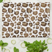 Gold Glitzer Leopard Print Geschirrtuch (Gefaltet)