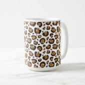 Gold Glitzer Leopard Print Kaffeetasse (VorderseiteRechts)