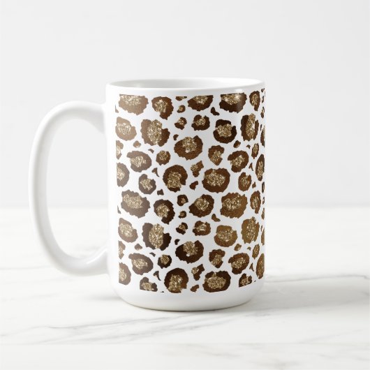 Gold Glitzer Leopard Print Kaffeetasse (Links)