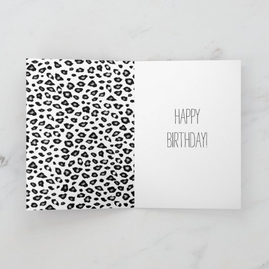 Gold Glitzer Leopard Print Karte (Innenseite)