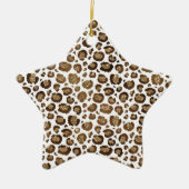Gold Glitzer Leopard Print Keramik Ornament (Vorne)