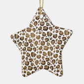 Gold Glitzer Leopard Print Keramik Ornament (Links)