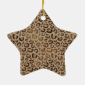 Gold Glitzer Leopard Print Keramik Ornament (Hinten)