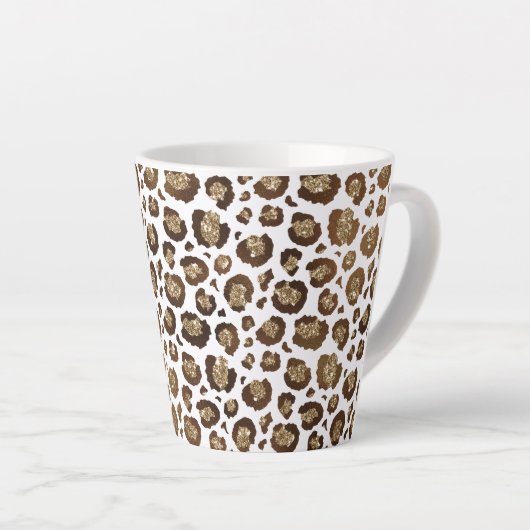 Gold Glitzer Leopard Print Milchtasse (Rechte Ecke)