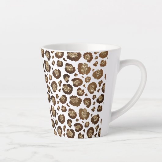 Gold Glitzer Leopard Print Milchtasse (Rechts)