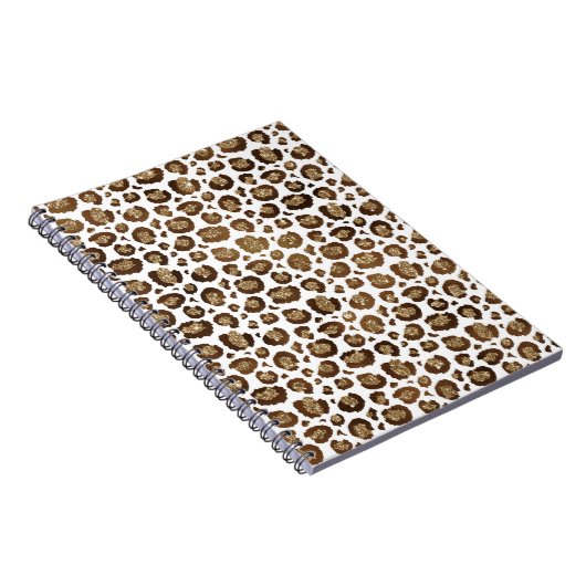 Gold Glitzer Leopard Print Notizblock (Rechte Seite)
