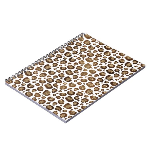 Gold Glitzer Leopard Print Notizblock (Linke Seite)