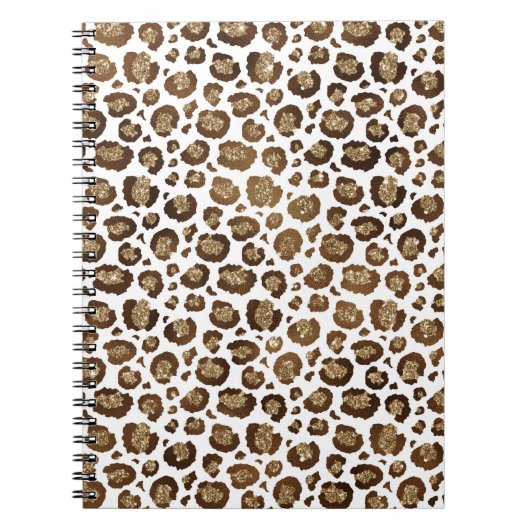 Gold Glitzer Leopard Print Notizblock (Vorderseite)