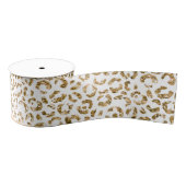 Gold Glitzer Leopard Print Ripsband (Spule)