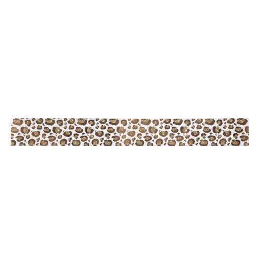 Gold Glitzer Leopard Print Satinband (Vorderseite)