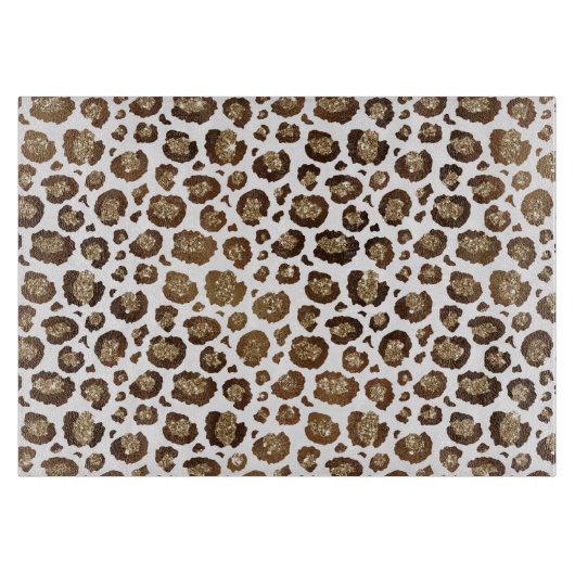 Gold Glitzer Leopard Print Schneidebrett (Vorderseite)