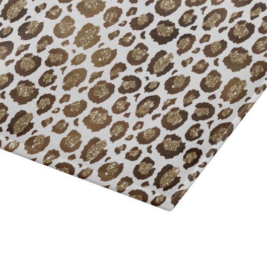 Gold Glitzer Leopard Print Schneidebrett (Ecke)