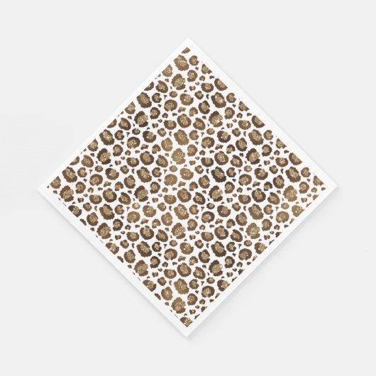 Gold Glitzer Leopard Print Serviette (Ecke)