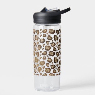 Gold Glitzer Leopard Print Trinkflasche