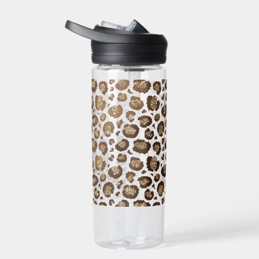 Gold Glitzer Leopard Print Trinkflasche (Rechts)