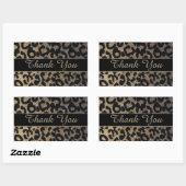 Gold Glitzer Leopard Print Vielen Dank Rechteckiger Aufkleber (Blatt)
