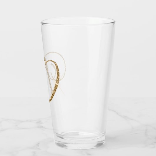 Gold Glitzer Letter D Glas (Links)