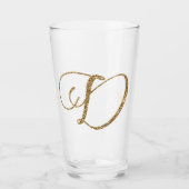 Gold Glitzer Letter D Glas (Vorderseite)