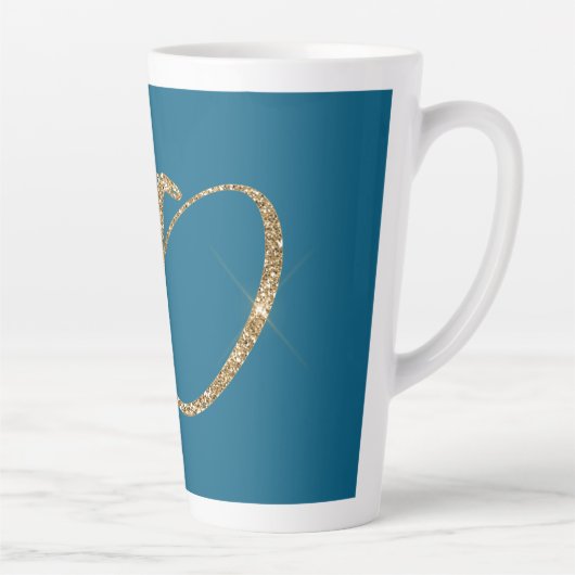 Gold Glitzer Letter D Milchtasse (Rechts)