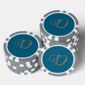 Gold Glitzer Letter D Pokerchips (Stapel)