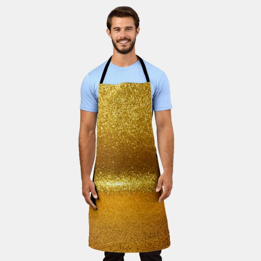 Gold Glitzer Lichter, weiße Weihnachtsstruktur. Schürze (Getragen)